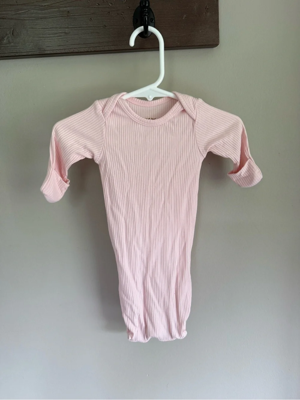 Little Sleepies Preemie Ribbed Pink Gown